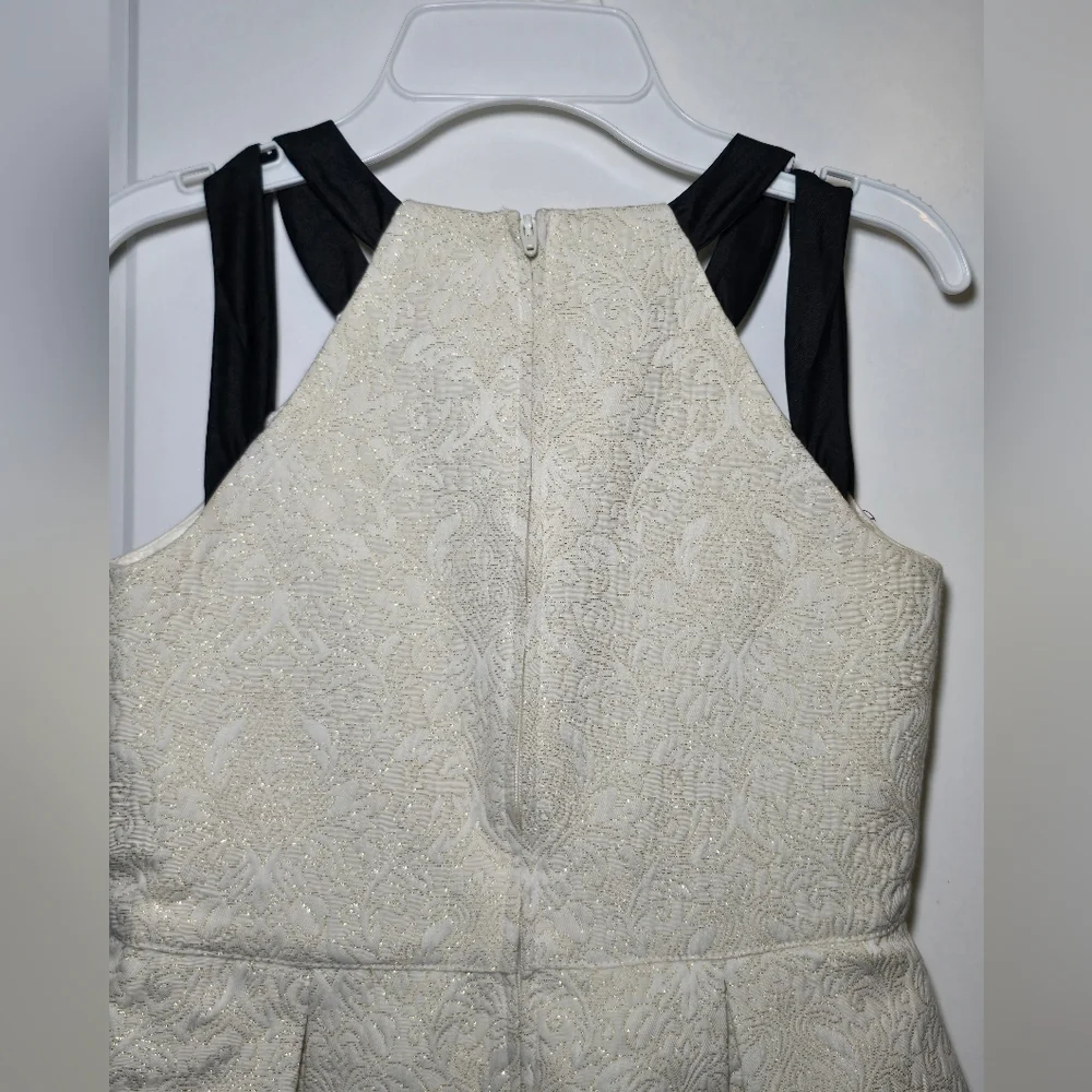The Children's Place Cream and Black Jacquard Fit & Flare Formal Dress‎ Size 10